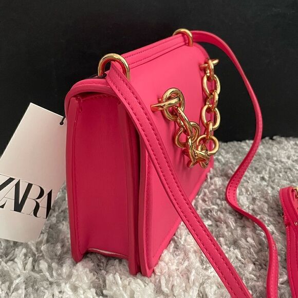NWT Zara Chain Trim Crossbody Bag - Picture 7 of 13